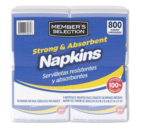 SERVILLETAS RESISTENTES Y ABSORBENTES MEMBER'S SELECTION 8U (323964)