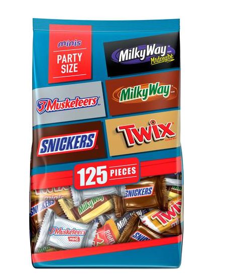 CHOCOLATES MINI SURTIDOS (SNICKERS, MUSKETEERS, TWIX Y MILKY WAY)(BOLSA 35.24 ONZ/435556)