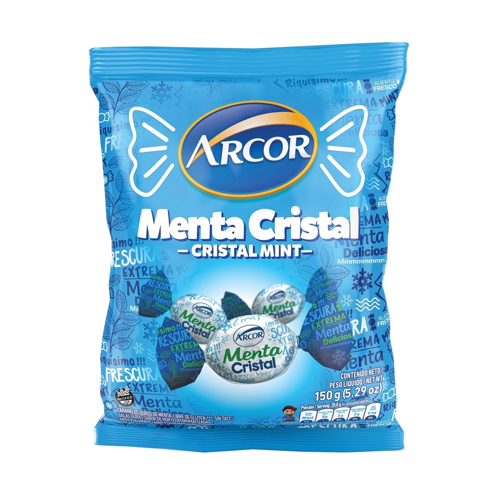 DULCES ARCOR MENTA CRISTAL 170 GMS
