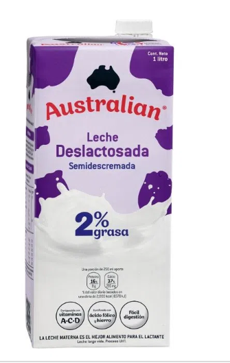 LECHE DESLACTOSADA SEMIDESCREMADA AUSTRALIAN LITRO