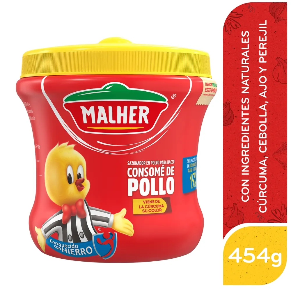 CONSOME DE POLLO MALHER 454 GRS.