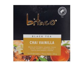 TE BITACO NEGRO CHAI VAINILLA C/12