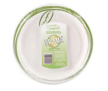 PLATO DE PAPEL PRISMA #7 PAQ/12
