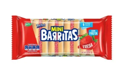 GALLETA MARINELA MINI BARRITAS DE FRESA PAQ/6