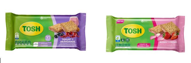 GALLETAS TOSH YOGURT ARANDANOS Y ROSAS FRESAS C/32 U