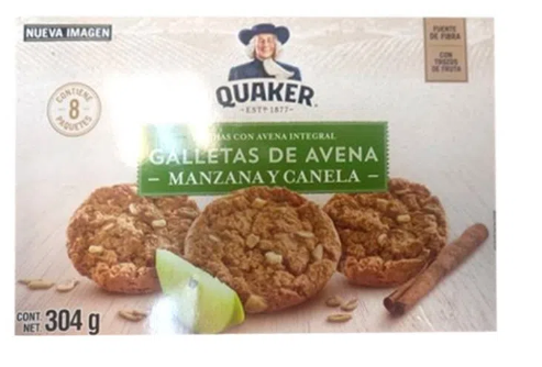 CAJA DE GALLETAS AVENA QUAKER MANZANA-CANELA