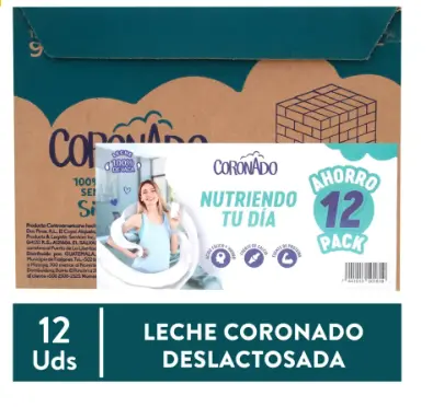 LECHE DESLACTOSADA CORONADO CAJA/12 LTS