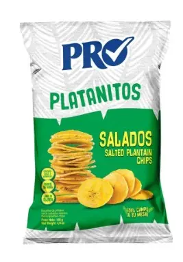 PLATANITOS VERDE CON SAL PRO 140 GMS