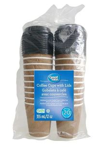 VASO CON TAPA PARA CAFE PAQ/20