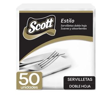 SERVILLETA DOBLE HOJA SCOTT (PAQ/50)