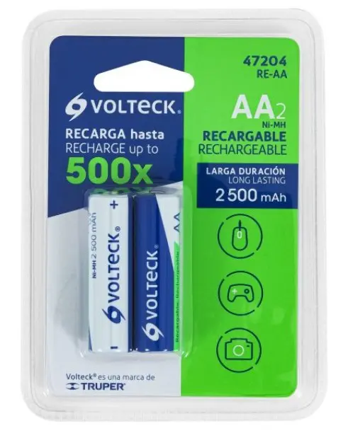 BATERIA RECARGABLE  AA VOLTECK 2500 AMP