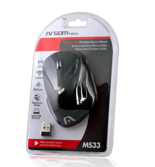 MOUSE ARGOM MS33 MAXI WIRELESS BLACK (55538)
