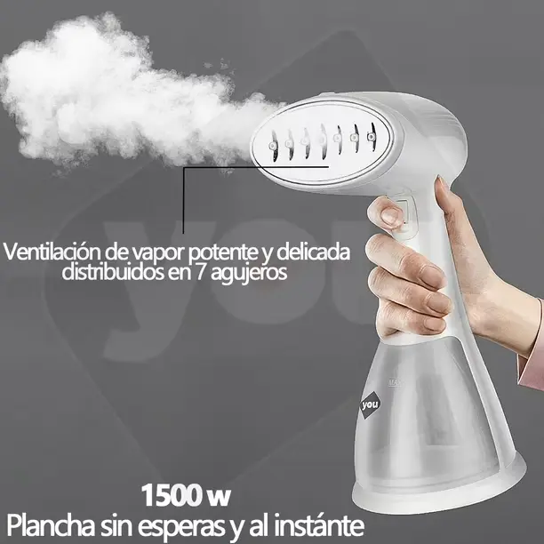 PLANCHA DE VAPOR DE MANO EN BLANCO Y GRIS