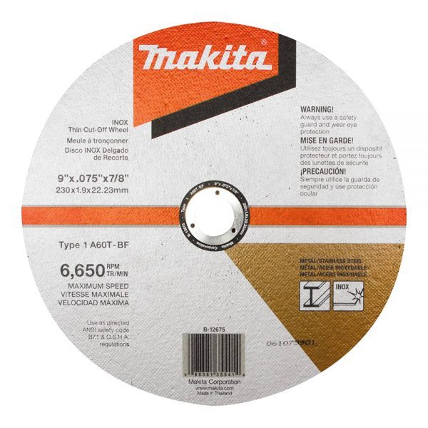 DISCO DE CORTE ACERO INOX 9" MAKITA