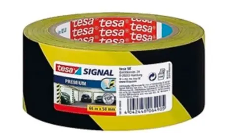 CINTA PARA SEÑALIZACION TESA 66M X 50MM AMARILLO/NEGRO (58130)