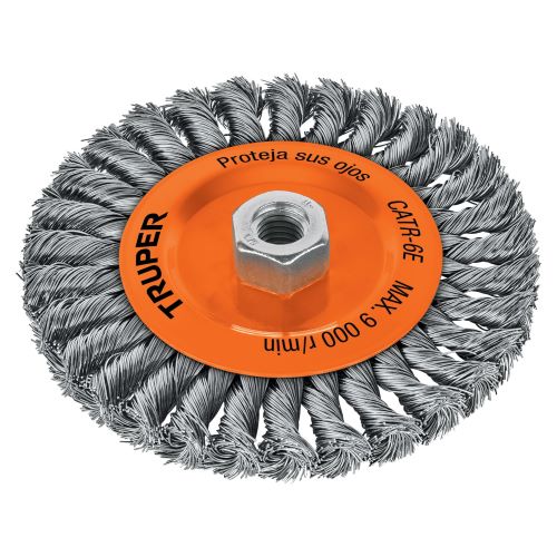 Carda trenzada circular de 4" para esmeriladora de 4 1/2" Truper 17527