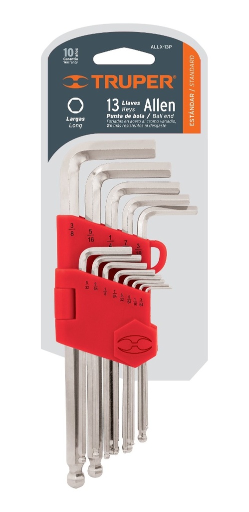 JUEGO DE LLAVES ALLEN STD 13645 TRUPER