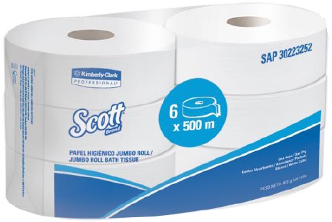 DESC. PAPEL JUMBO ROLL SCOTT 500 MTS 30228820 C/6 (LIM1184)