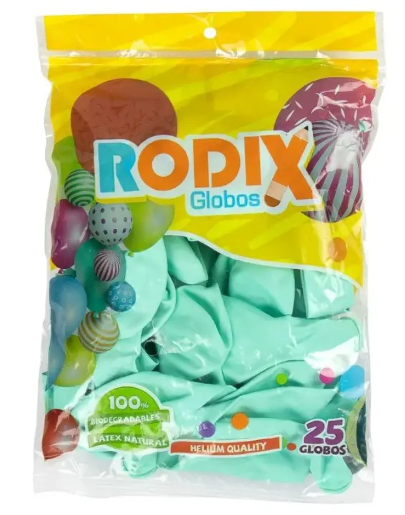 GLOBOS RODIX #9 VERDE PASTEL BOLSA/25 (56542)