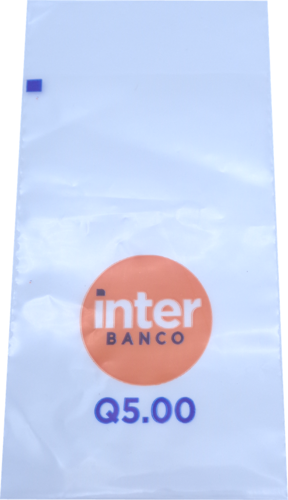 BOLSAS PLASTICAS DE Q. 5.00 INTERBANCO P/100