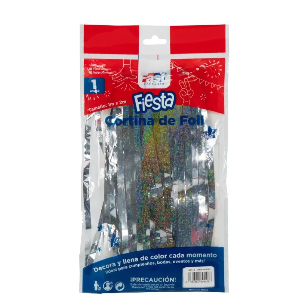 CORTINA FOIL LASER PLATEADO 1 * 2 MTS FAST (18524-2)