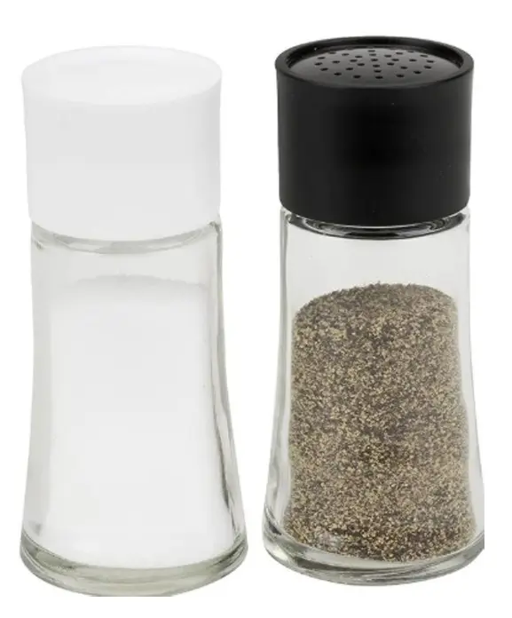 SET DE SALERO Y PIMENTERO TRANSPARENTES 2OZ