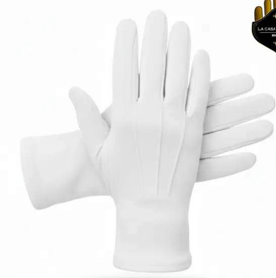 GUANTE BLANCO DE TELA MEDIANO PAR