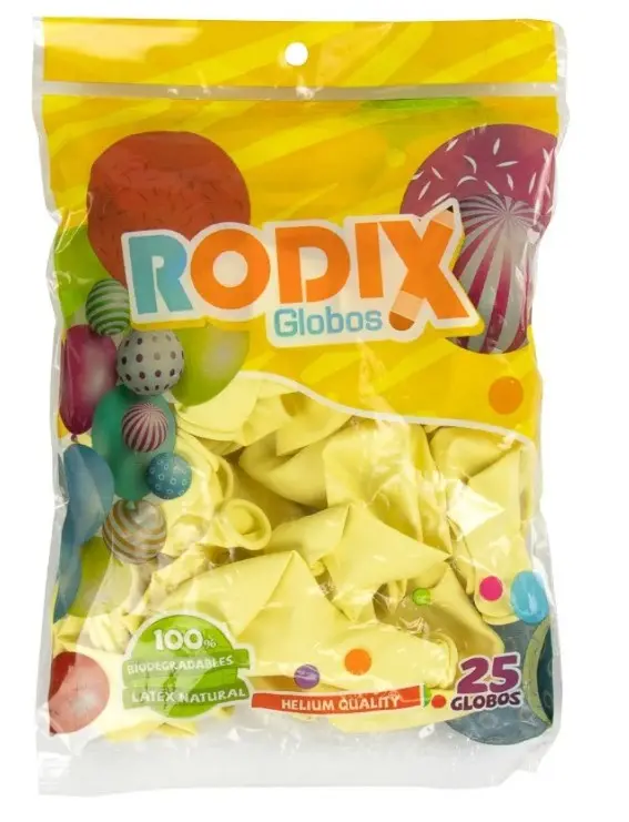 GLOBOS RODIX #9 AMARILLO PASTEL BOLSA/25 (56541)