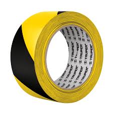 CINTA MARCAJE P/PISO  33M X 1 7/8" (48mm) AMARILLO - NEGRO - MARCA TRUPPER