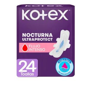 TOALLAS FEMENINAS KOTEX NOCTURNA CON ALAS CAJA/24