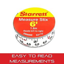 Cinta métrica Starrett Stix con respaldo adhesivo