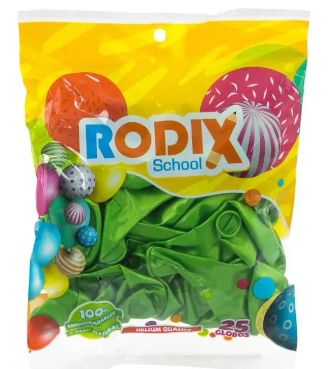 GLOBOS RODIX #9 VERDE LIMON METALICO BOLSA/25 (54940)