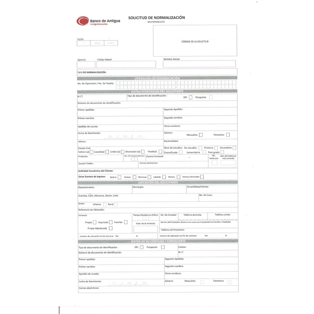 SOLICITUD DE RENEGOCIACION (NORMA) BDA  