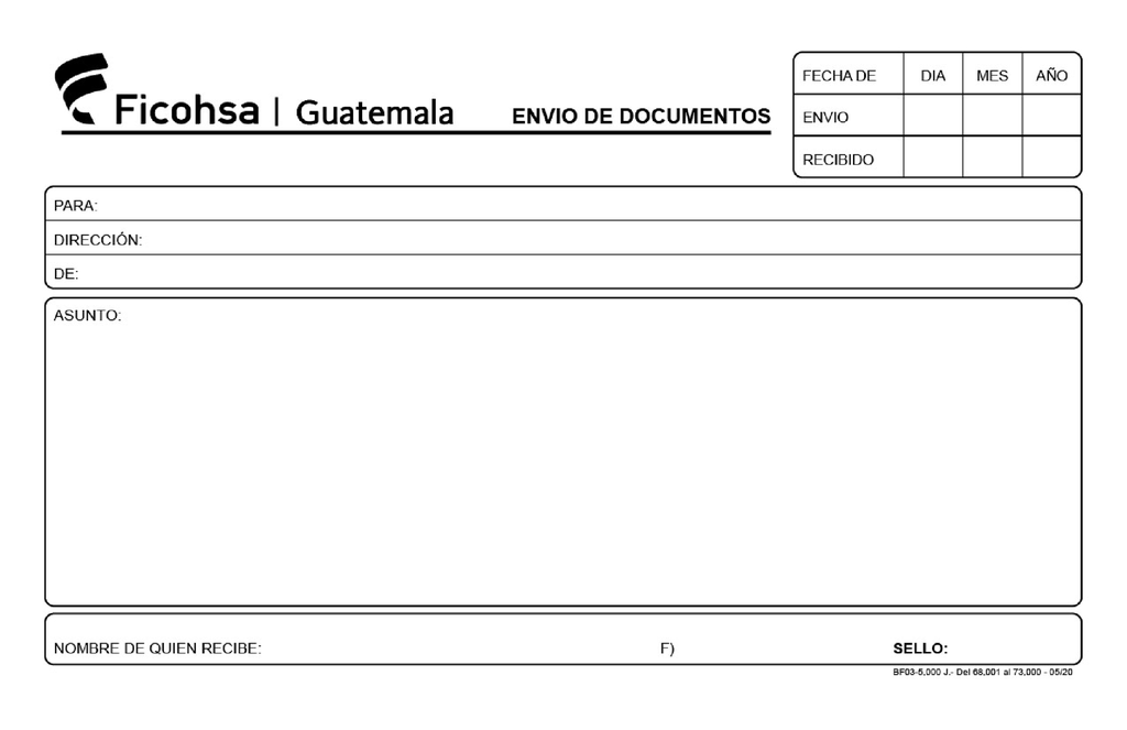 BLOCK ENVIO DE DOCUMENTOS FICOHSA