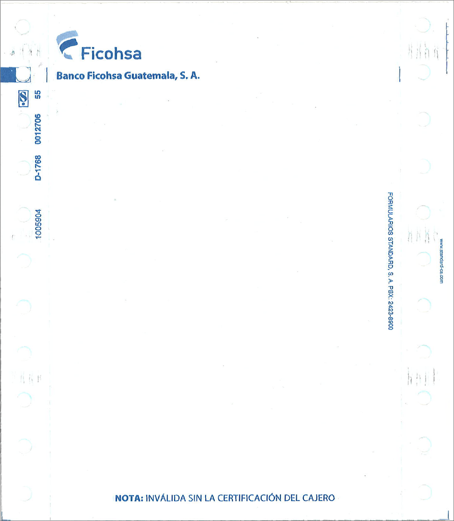 RECIBO UNIVERSAL FICOHSA B/100