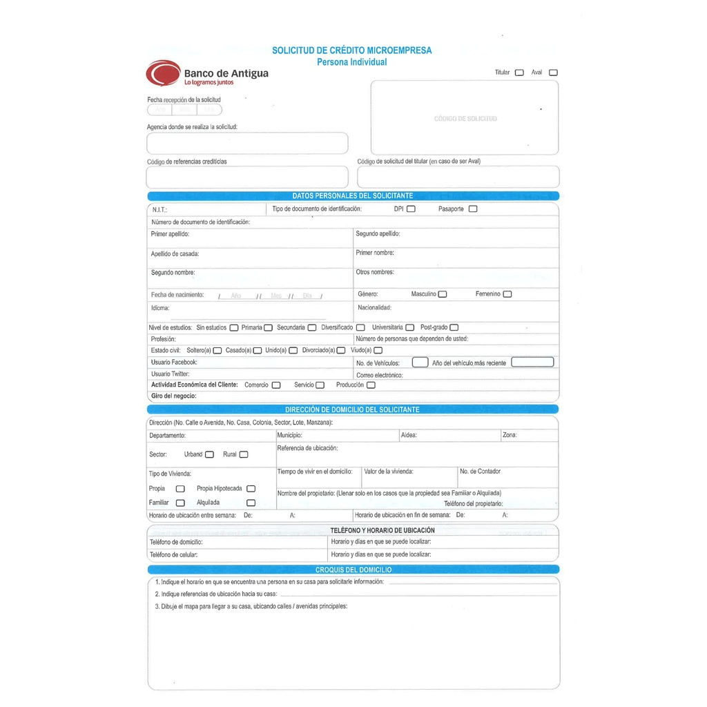 SOLICITUD DE MICROCREDITO BDA NUEVO P/100