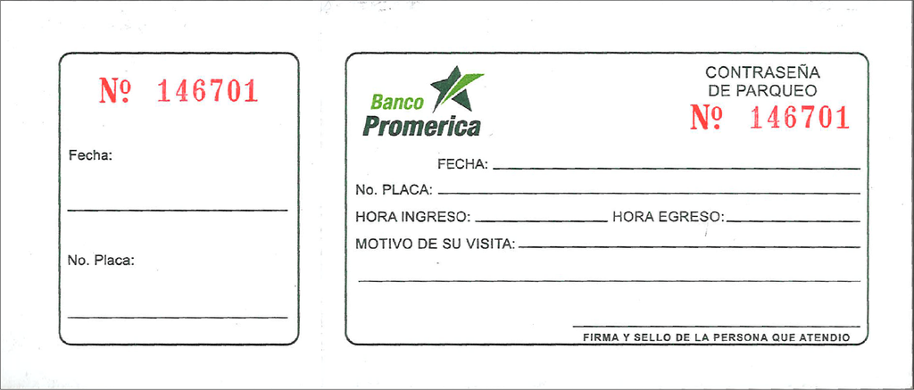 BLOCK CONTRASEÑA DE PARQUEO (100HOJAS) 