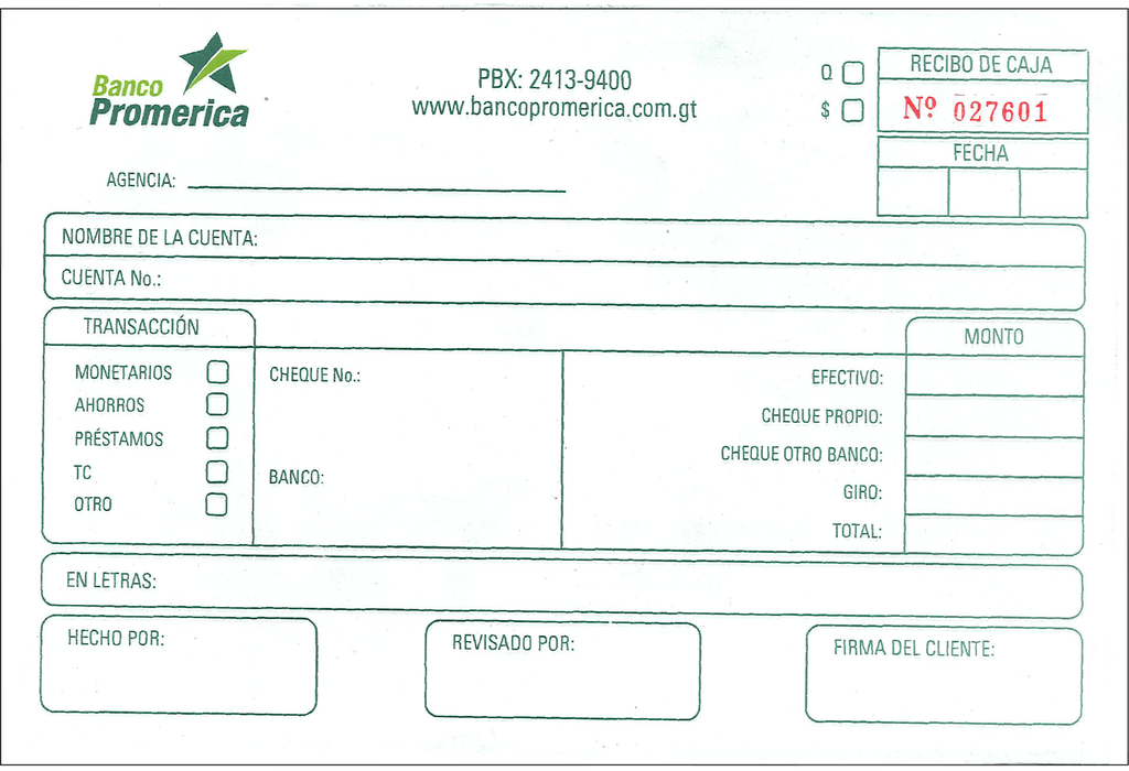 BLOCK RECIBO DE CAJA 100 HOJAS (BLOCK/100)