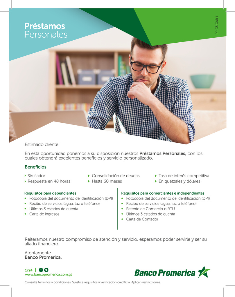 CARTA PRESTAMO PERSONAL CONSUMO BP P/100