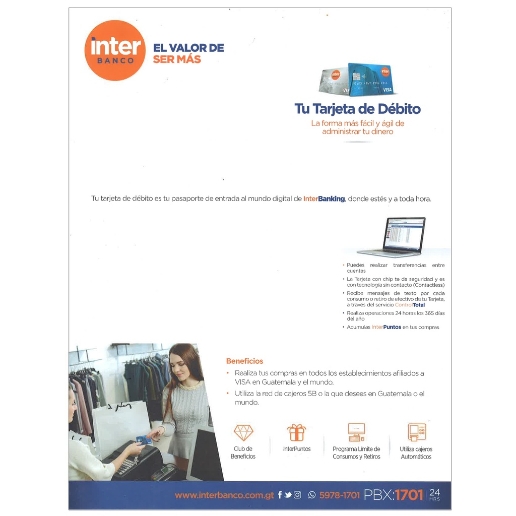 CARTA KIT TARJETA DE DEBITO INTERANCO P/500