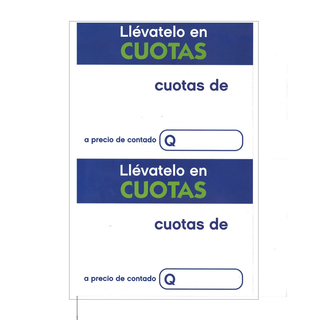 DESC. HABLADOR LLEVATELO EN CUOTAS ½ CARTA