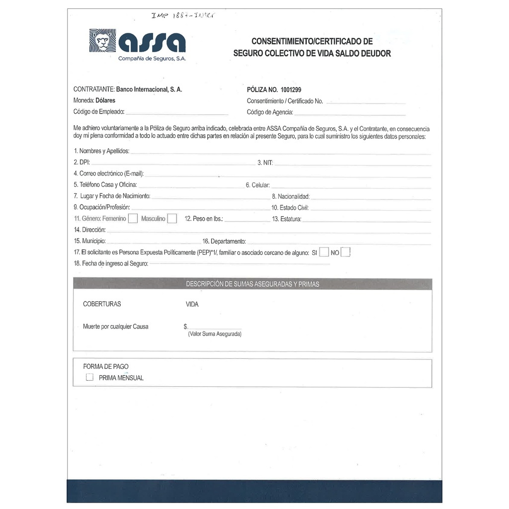 FORMULARIO SALDO DEUDORES DOLARES VC 