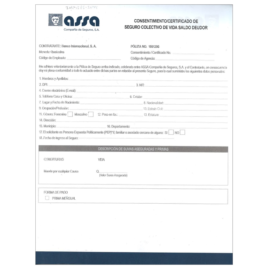 FORMULARIO SALDO DEUDORES QUETZALES VC 