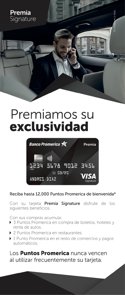 UNIFOLIAR PREMIA SIGNATURE VISA P/100 TC-PSIG-UN-1-0421