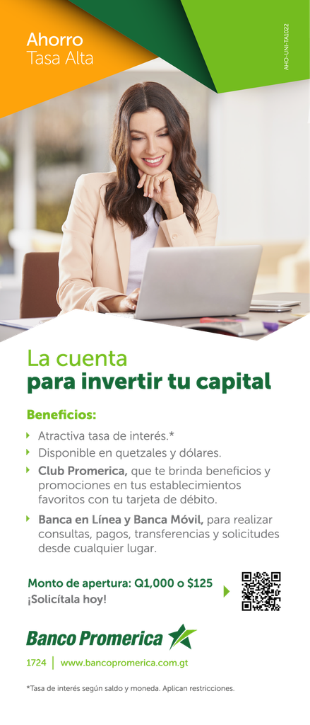 UNIFOLIAR AHORRO TASA ALTA AHO–UNI–TA1022