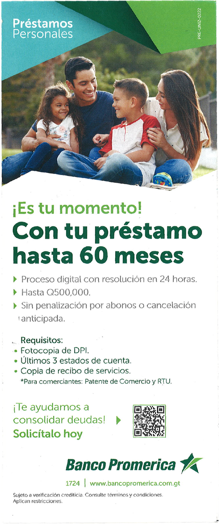 OBSOLETO-UNIFOLIAR PRESTAMO (FAMILIA)PRE-UNI2-0222