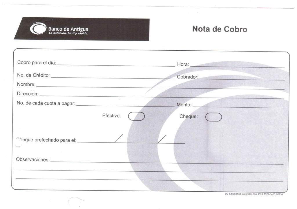 NOTAS DE COBRO B/50