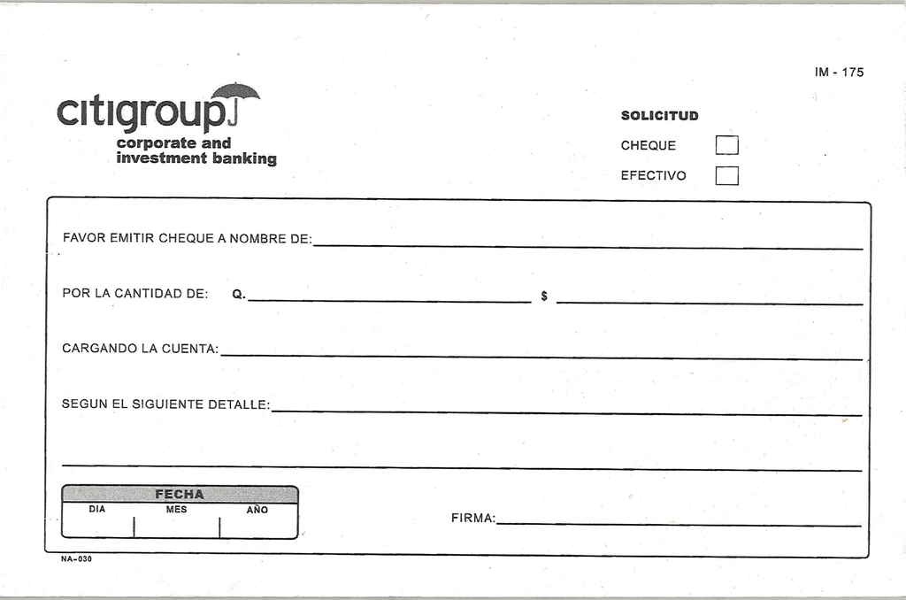 SOLICITUD EFECTIVO O CHEQUE