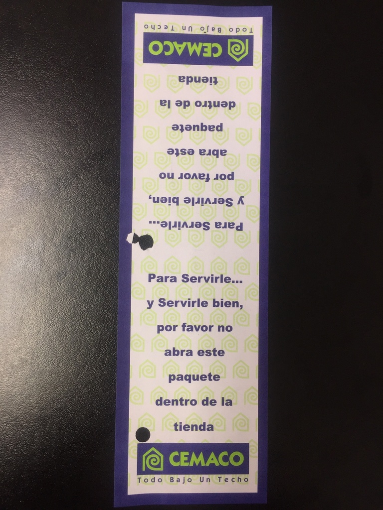 ETIQUETA SEGURIDAD EN PAQUETES 860753