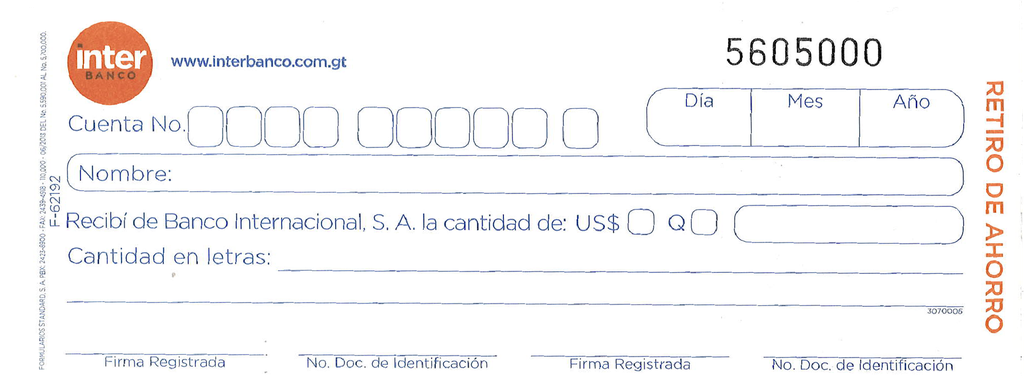 BOLETA UNICA RETIRO DE AHORRO 